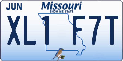 MO license plate XL1F7T