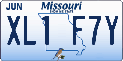 MO license plate XL1F7Y