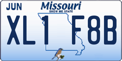 MO license plate XL1F8B