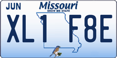 MO license plate XL1F8E