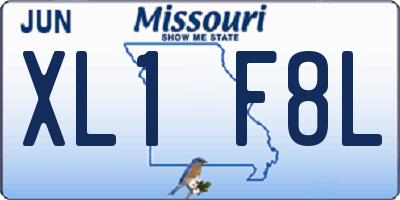 MO license plate XL1F8L