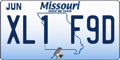 MO license plate XL1F9D