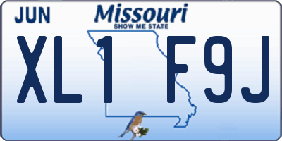 MO license plate XL1F9J