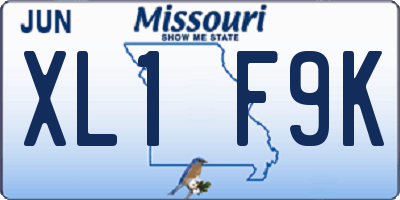 MO license plate XL1F9K
