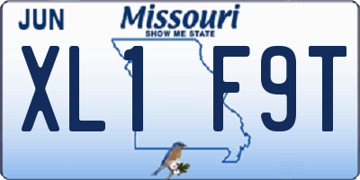 MO license plate XL1F9T