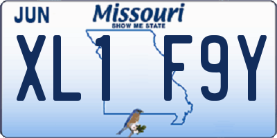 MO license plate XL1F9Y
