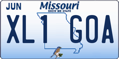 MO license plate XL1G0A