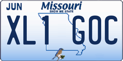 MO license plate XL1G0C