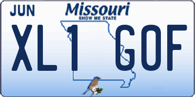 MO license plate XL1G0F