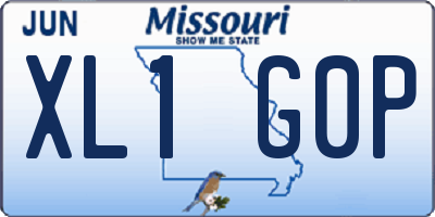 MO license plate XL1G0P