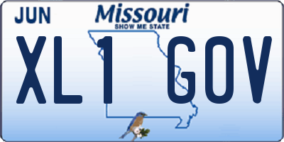 MO license plate XL1G0V