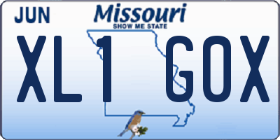 MO license plate XL1G0X