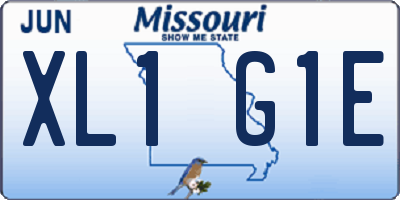 MO license plate XL1G1E