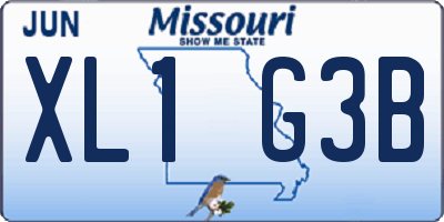 MO license plate XL1G3B