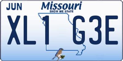 MO license plate XL1G3E