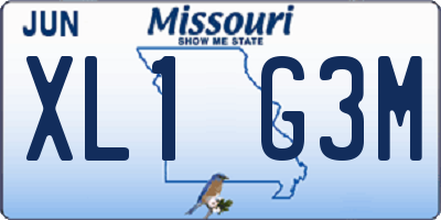 MO license plate XL1G3M