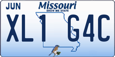 MO license plate XL1G4C