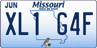 MO license plate XL1G4F