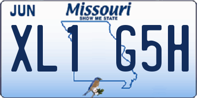 MO license plate XL1G5H