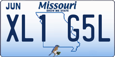 MO license plate XL1G5L