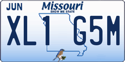 MO license plate XL1G5M