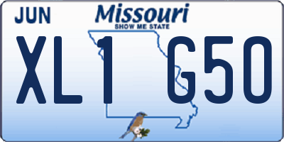 MO license plate XL1G5O