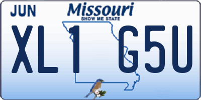 MO license plate XL1G5U