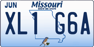 MO license plate XL1G6A