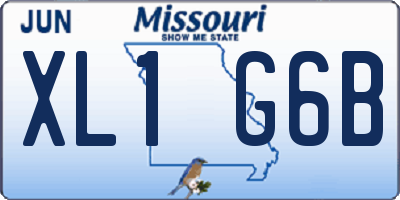 MO license plate XL1G6B