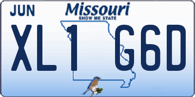 MO license plate XL1G6D