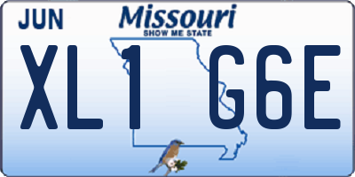 MO license plate XL1G6E