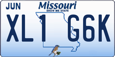 MO license plate XL1G6K