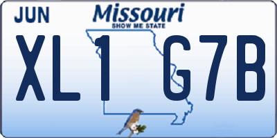 MO license plate XL1G7B