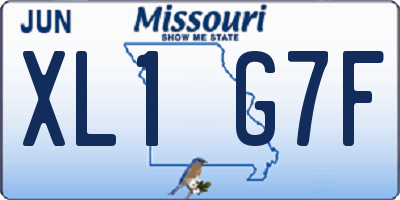 MO license plate XL1G7F