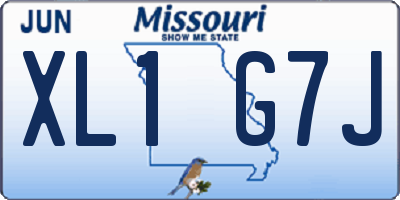MO license plate XL1G7J