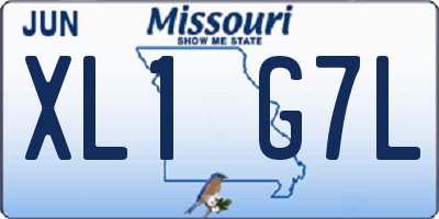 MO license plate XL1G7L