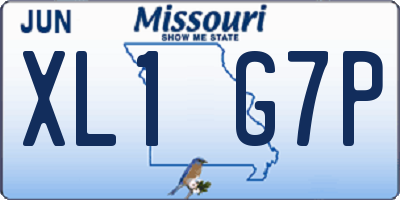 MO license plate XL1G7P