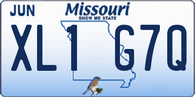 MO license plate XL1G7Q