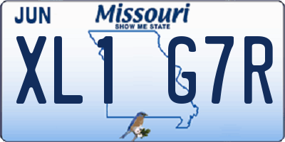 MO license plate XL1G7R
