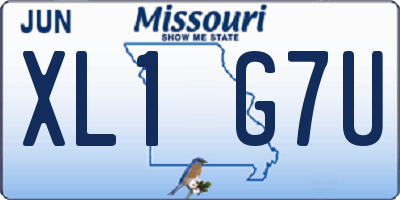 MO license plate XL1G7U