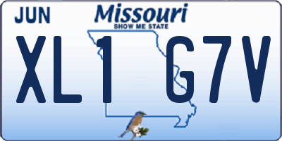 MO license plate XL1G7V