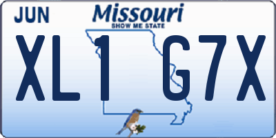 MO license plate XL1G7X