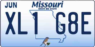 MO license plate XL1G8E