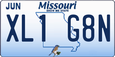 MO license plate XL1G8N