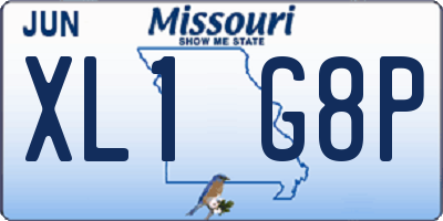 MO license plate XL1G8P