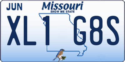 MO license plate XL1G8S