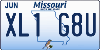 MO license plate XL1G8U