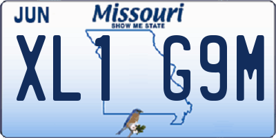MO license plate XL1G9M
