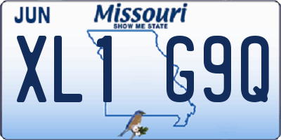 MO license plate XL1G9Q