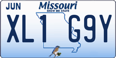 MO license plate XL1G9Y
